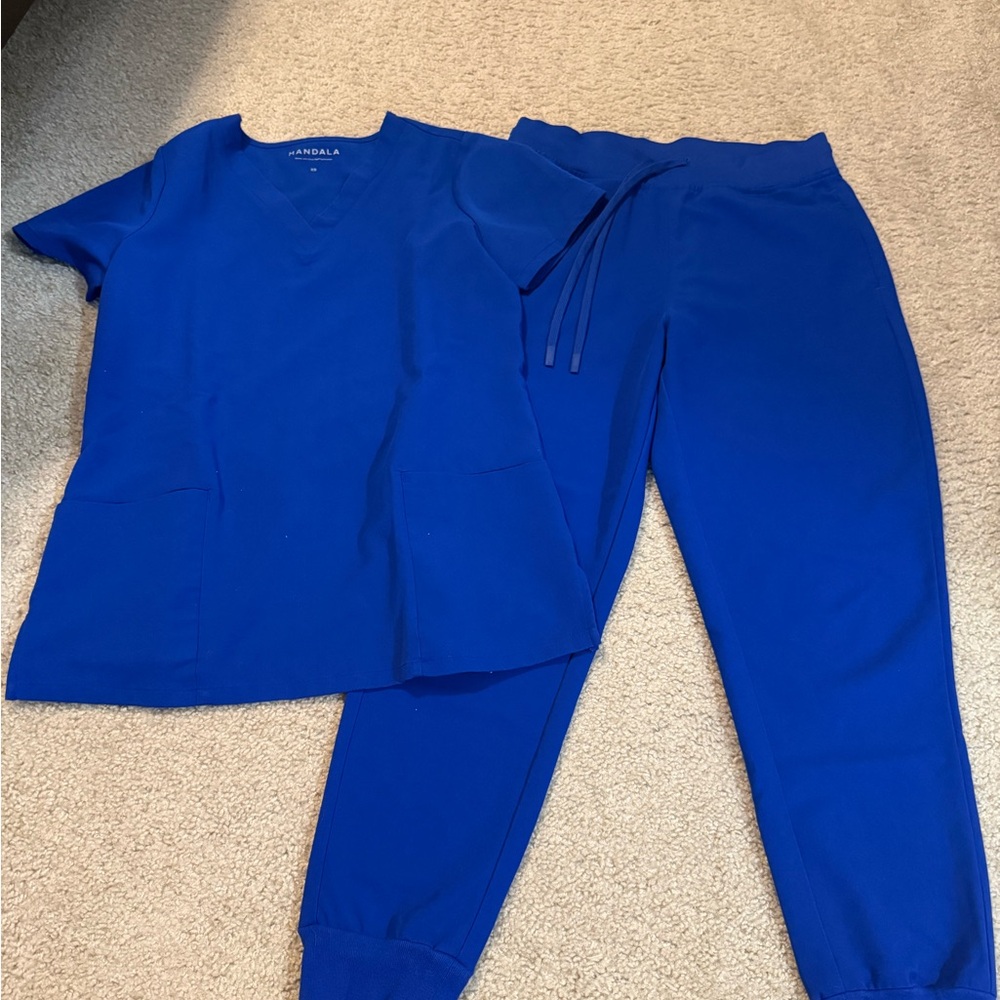 Mandala Galaxy Blue Scrub Set